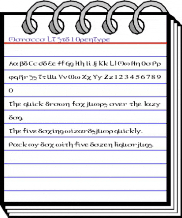 Morocco LT Std Regular animated font preview