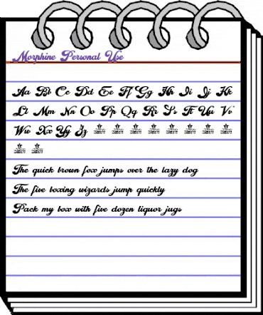 Morphine Personal Use Regular animated font preview