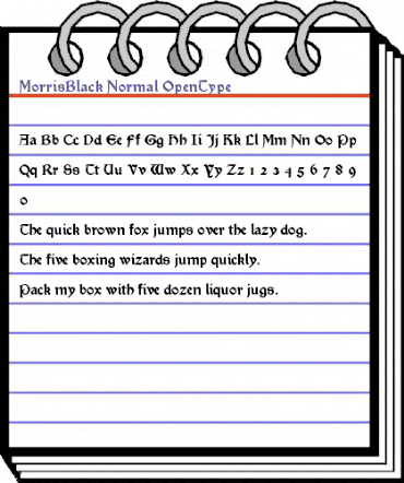 MorrisBlack Regular animated font preview