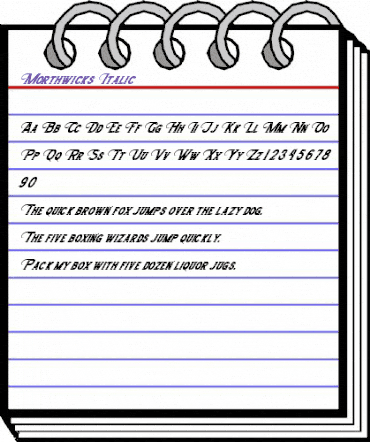 Morthwicks Italic animated font preview