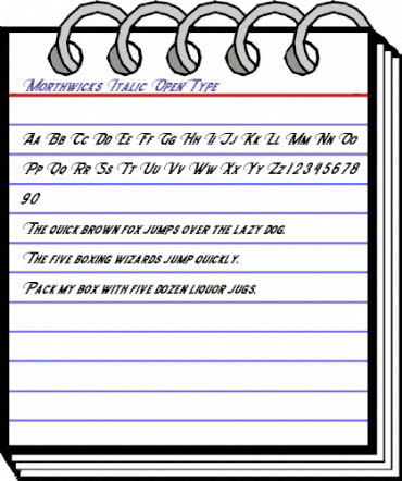 Morthwicks Italic Regular animated font preview