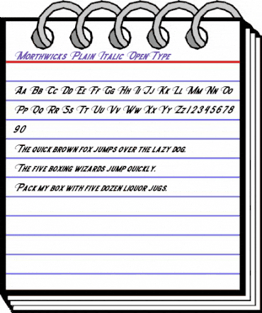 Morthwicks Plain Italic Regular animated font preview