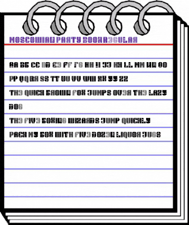 Moscowian Party Book Regular animated font preview