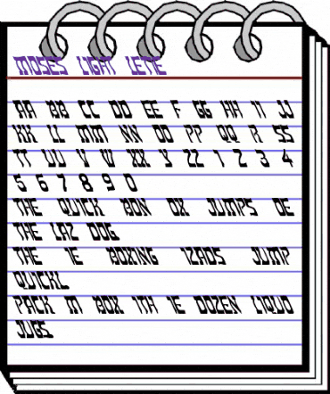 Moses-Light Leftie Regular animated font preview