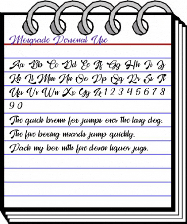Mosgrade Personal Use Regular animated font preview