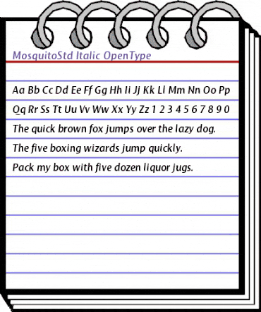 Mosquito Std Italic animated font preview