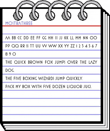 MostraThree Regular animated font preview