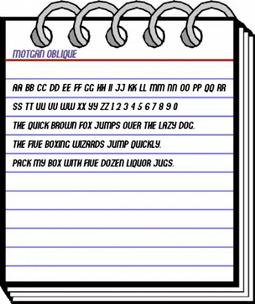 Motgan Oblique animated font preview