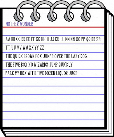 Mother Wonder Regular animated font preview