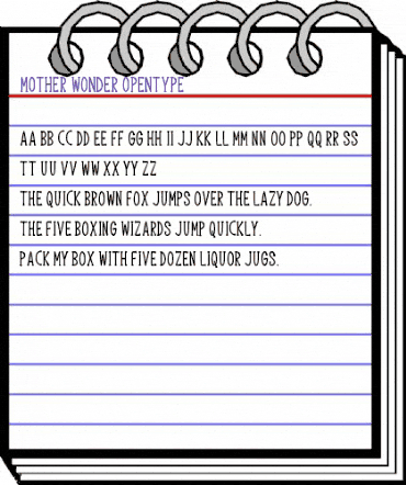 Mother Wonder Regular animated font preview