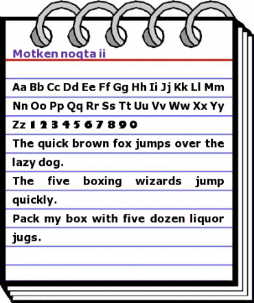 Motken noqta ii Regular animated font preview