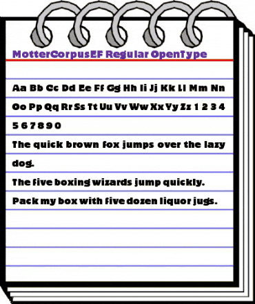 MotterCorpusEF Regular animated font preview
