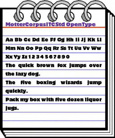 Motter Corpus ITC Std Regular animated font preview