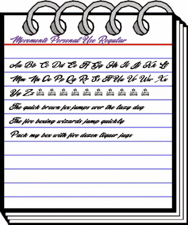 Movements Personal Use Regular animated font preview