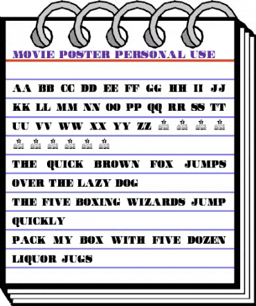 Movie Poster Personal Use Regular animated font preview