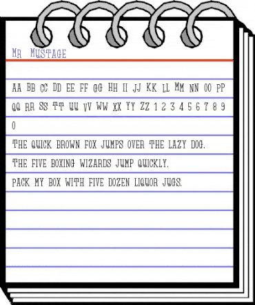 Mr. Mustage Regular animated font preview