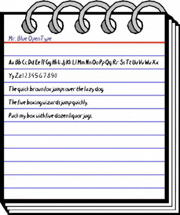 Mr. Blue Regular animated font preview