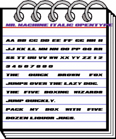Mr. Machine Cursiva animated font preview Mr. Machine Cursiva animated font preview