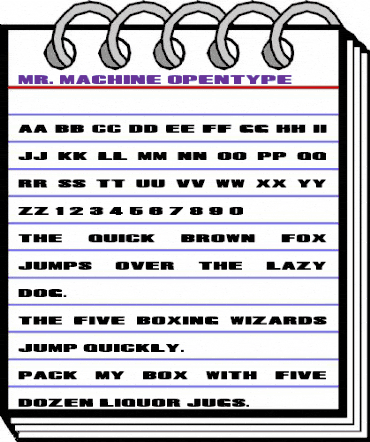 Mr. Machine Normal animated font preview