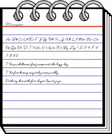 Mranggens Regular animated font preview