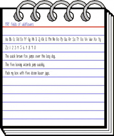 MRF Fields of Wildflowers Medium animated font preview