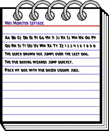 Mrs. Monster Leftalic Italic animated font preview