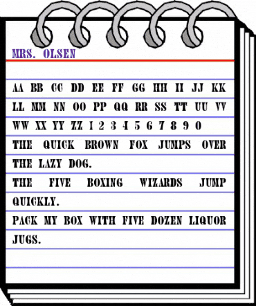 Mrs. Olsen Regular animated font preview