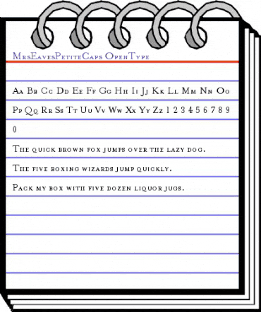 MrsEavesPetiteCaps Regular animated font preview