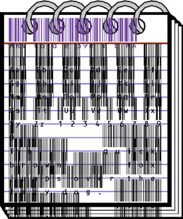 MRV Code39extMA Regular animated font preview