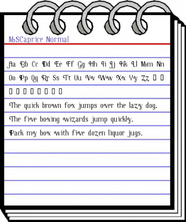 MSCaprice Normal animated font preview