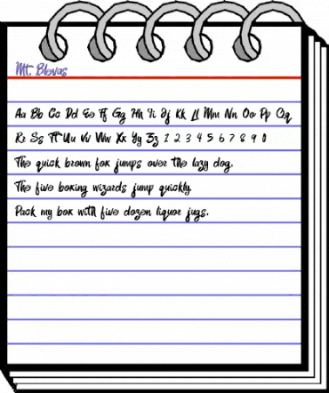 Mt. Blevas Regular animated font preview