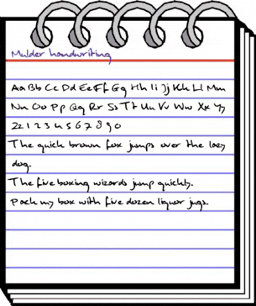 Mulder handwriting Regular animated font preview