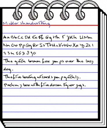 Mulder's handwriting Regular animated font preview