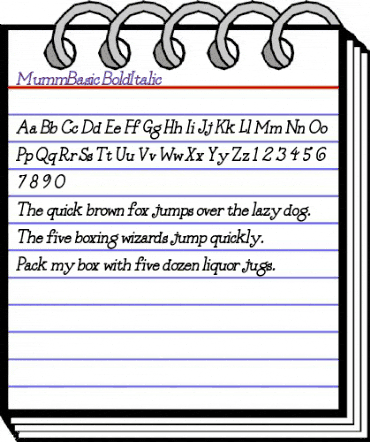 MummBasic BoldItalic animated font preview