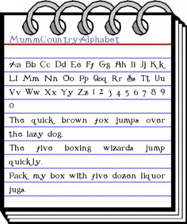 MummCountryAlphabet Regular animated font preview