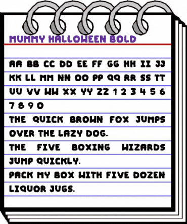 Mummy Halloween Bold animated font preview