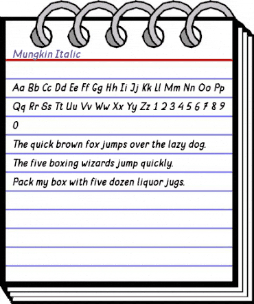 Mungkin Italic animated font preview