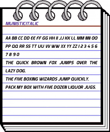 Munistic Italic animated font preview