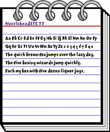 MuscleheadITC TT Regular animated font preview