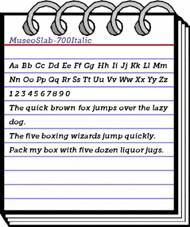 Museo Slab 700 Italic animated font preview