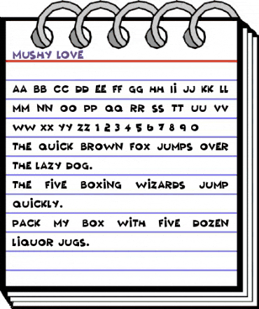 Mushy Love Regular animated font preview