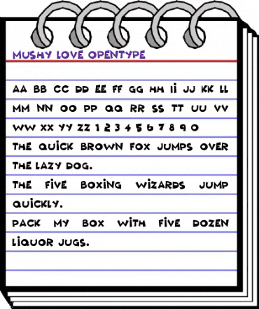 Mushy Love Regular animated font preview