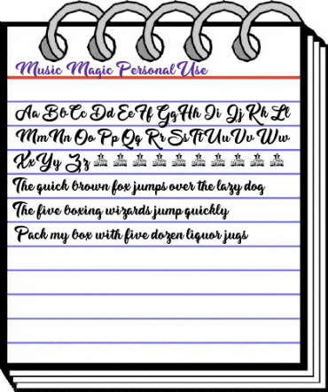 Music Magic Personal Use Regular animated font preview