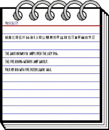 Musicality Regular animated font preview