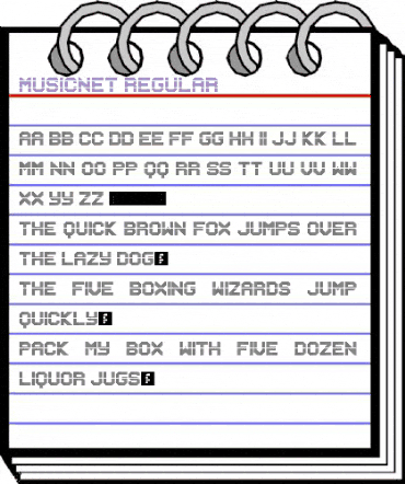 MUSICNET Regular animated font preview
