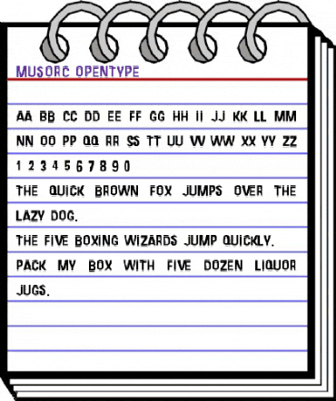 MusorC Regular animated font preview