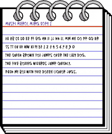 Muspi Merol Mirg Regular animated font preview