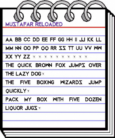 Mustafar Reloaded Regular animated font preview
