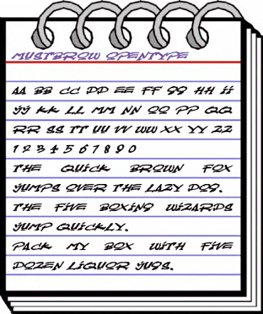 Mustbrow Regular animated font preview