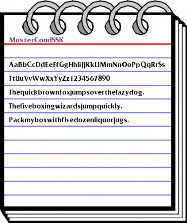 MusterCondSSK Regular animated font preview